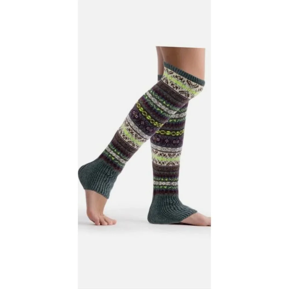 Wool‎ Leg Warmers Winter Striped Boho Long Thigh High Leg Warmers